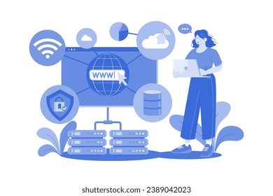 Network Administrator Illustration concept on a white background