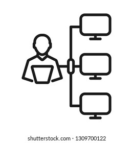 network administrator. minimal thin line web icon. simple vector illustration outline. concept for infographic, website or app.
