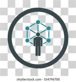 Network Administrator vector bicolor rounded icon. Image style is a flat icon symbol inside a circle, soft blue colors, transparent background.