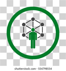 Network Administrator vector bicolor rounded icon. Image style is a flat icon symbol inside a circle, green and gray colors, transparent background.
