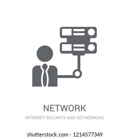 network adminstrator icon. Trendy network adminstrator logo concept on white background from Internet Security and Networking collection. Suitable for use on web apps, mobile apps and print media.