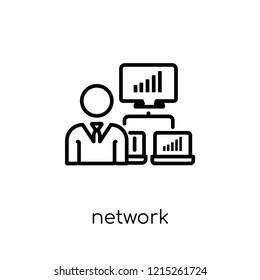 network adminstrator icon. Trendy modern flat linear vector network adminstrator icon on white background from thin line Internet Security and Networking collection,