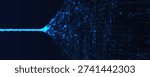 Network Ai Tech Line Background Data Flow Line Stream Llm Artificial Intelligence Model BG. Neural Complex Language Algorithm Network. Future Science Digital Technology Concept. Vector Illustration