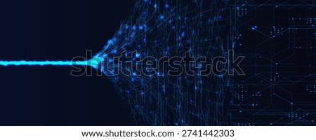 Network Ai Tech Line Background Data Flow Line Stream Llm Artificial Intelligence Model BG. Neural Complex Language Algorithm Network. Future Science Digital Technology Concept. Vector Illustration