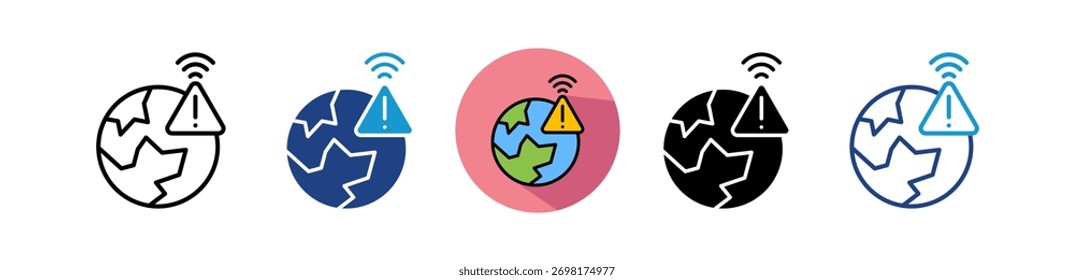 Icono de alerta de red Ilustración vectorial múltiple