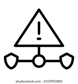 Network alert icon outline vector. Secure password. Safety antivirus