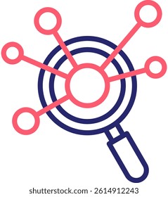 Network Analysis Icon Color Vector Illustration