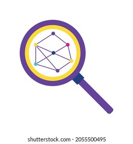 estilo de icono de tecnología de análisis de red