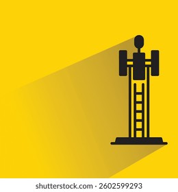 network antenna icon with shadow yellow background