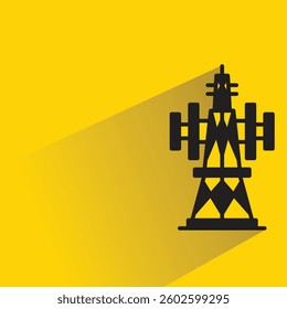 network antenna icon with shadow yellow background