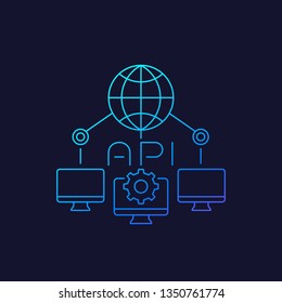 network api icon, linear