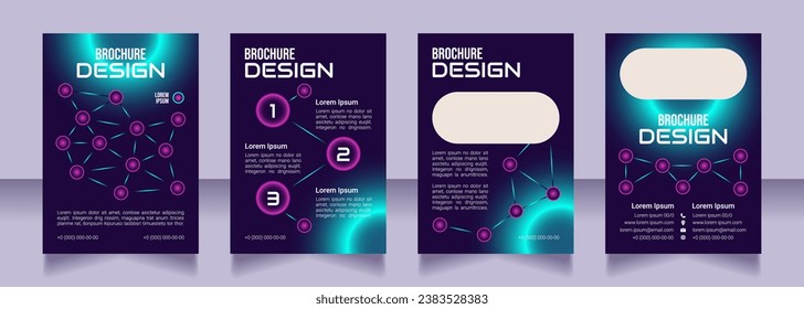 Network architecture blank brochure design. Template set with copy space for text. Premade corporate reports collection. Editable 4 paper pages. Bebas Neue, Audiowide, Roboto Light fonts used