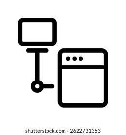Network Architecture Graphic Showing Terminal Connected to Server Rack