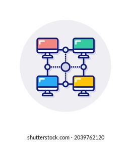 Network Architecture Icon In Vector. Logotype