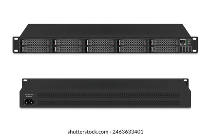 Network attached storage on white background. 3D Vector illustration.