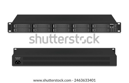 Network attached storage on white background. 3D Vector illustration.