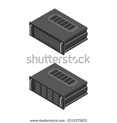 Network attached storage on white background. 3D Vector illustration.