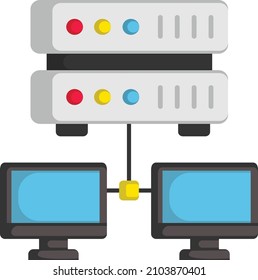 Network attached storage Vector Color Icon Design, Big data Symbol, Business intelligence Sign,Web hosting and Data Center Stock Illustration, Storage area network Concept, 