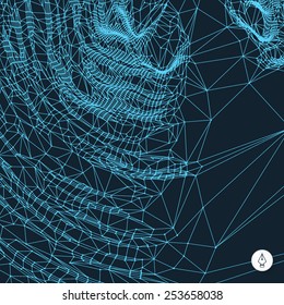 Network background. 3d technology vector illustration. Can be used for wallpaper, web page background, web banners. 