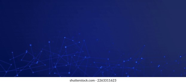 Network background abstract technology illustration in a wide format with futuristic look for big data.