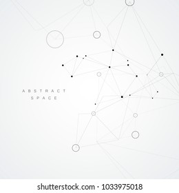 Network Background With Big Circle Connected Lines.