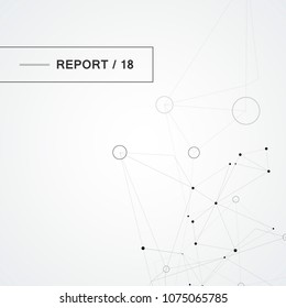 Network Background With Big Circle Connected Lines.