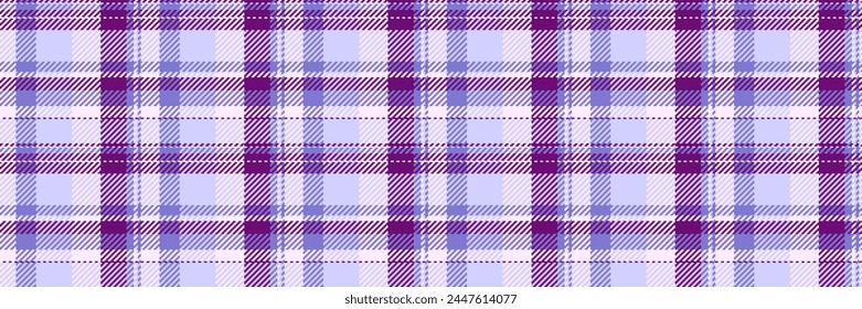 Network background check pattern, place seamless fabric vector. Realistic plaid textile texture tartan in light and white color.