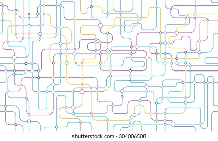 Network background with colourful lines and circles
