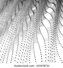 Network Background. Connection Structure. Wireframe Polygonal Vector Illustration. 3D Technology Style. Cobweb Or Spider Web. 