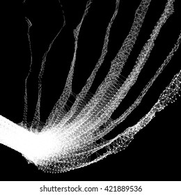 Network Background. Connection Structure. Wireframe Polygonal Vector Illustration. 3D Technology Style. Cobweb Or Spider Web. 