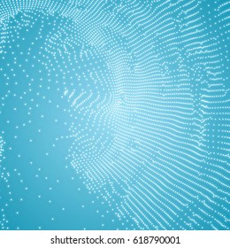 Network Background. Connection Structure. Wireframe Polygonal Vector Illustration. 3D Technology Style. Cobweb Or Spider Web. 