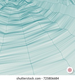 Network Background. Connection Structure. Wireframe Polygonal Vector Illustration. 3D Technology Style. Cobweb Or Spider Web. 