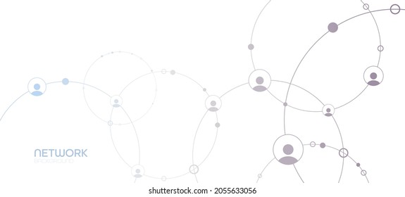 Network background. Connections with points, lines, and people icons. Vector illustration