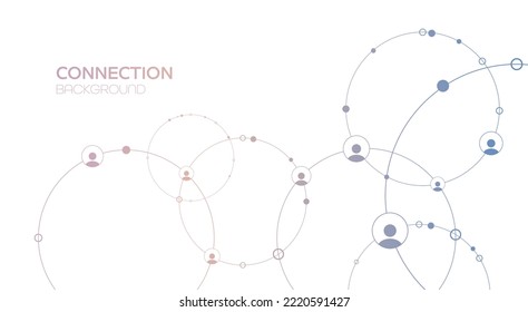 Network background. Connections with points, lines, and people icons. Vector illustration