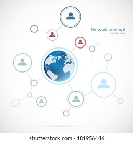 Network background with globe