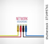 Network Background. Patch Cord. Network Connection. Internet. Abstract Colorful Wire Background. Ethernet For Enterprise Networks. Vector Illustration