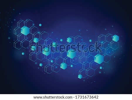 A network background that looks like entering a network into a honeycomb shape