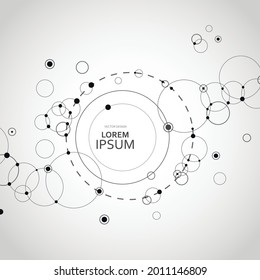 Network Background. Vector connected circles and dots. Technology and communication business design