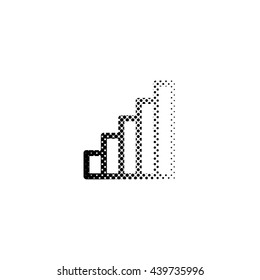 network - black vector icon;  halftone illustration
