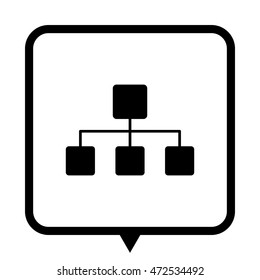 Network - black vector icon;  message bubble