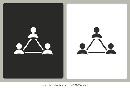 Network - black and white icons. Vector illustration.