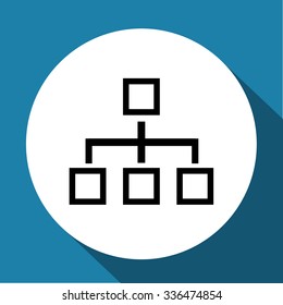 Network block diagram. Black outline flat icon 