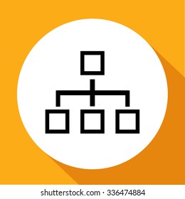 Network block diagram. Black outline flat icon 