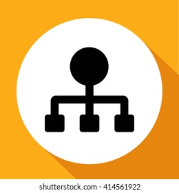 Network block diagram. Black outline flat icon 