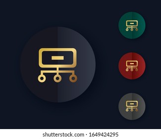 Network block diagram. Simple flat symbol icon