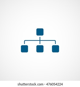 Network Blue Flat Icon On White Background