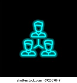 Network blue glowing neon ui ux icon. Glowing sign logo vector