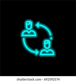 Network blue glowing neon ui ux icon. Glowing sign logo vector