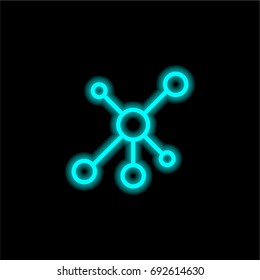 Network blue glowing neon ui ux icon. Glowing sign logo vector