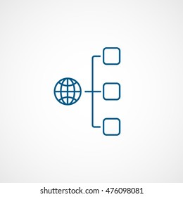 Network Blue Line Icon On White Background
